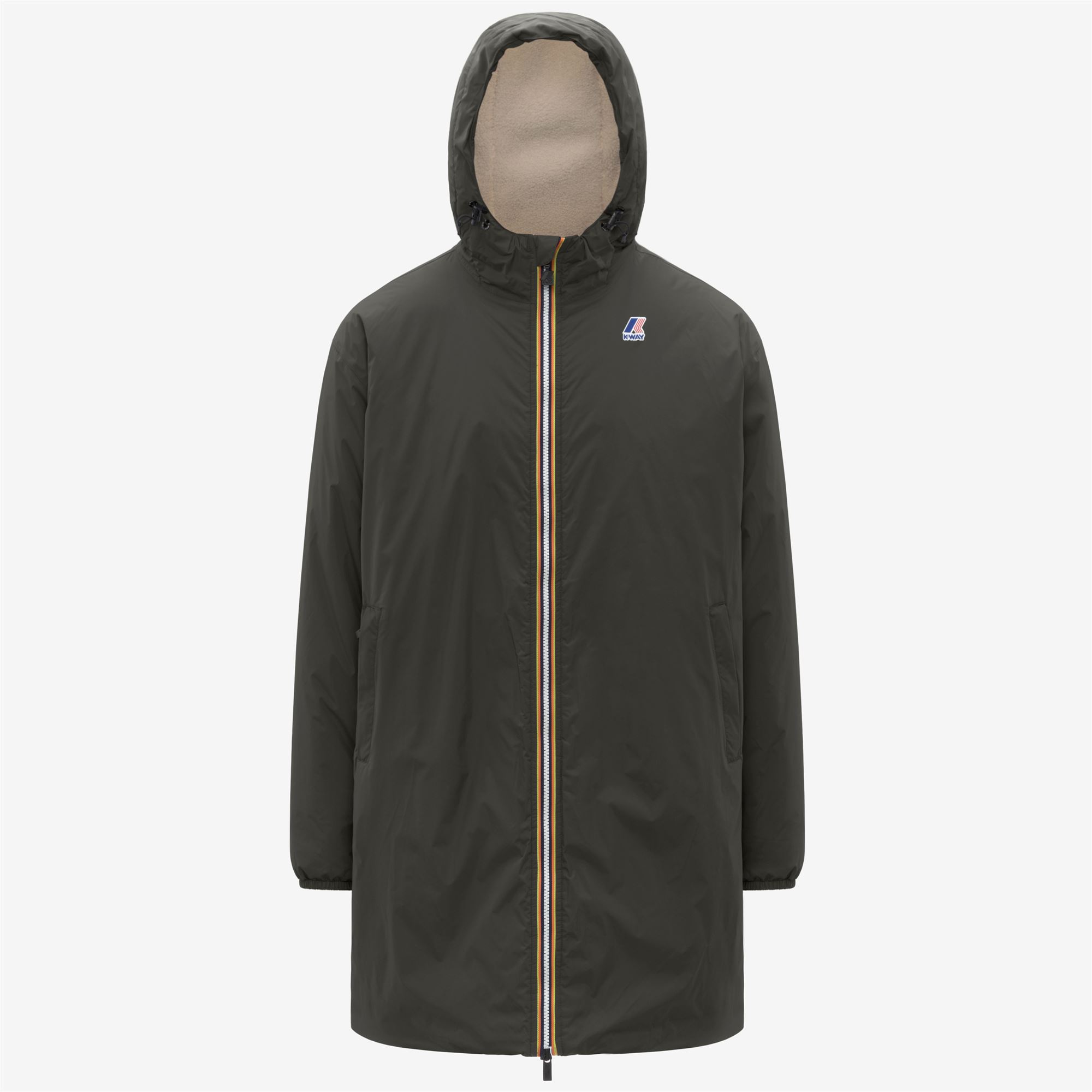 K-Way Uomo Verde Cappotti, L, New, - Immagine 5