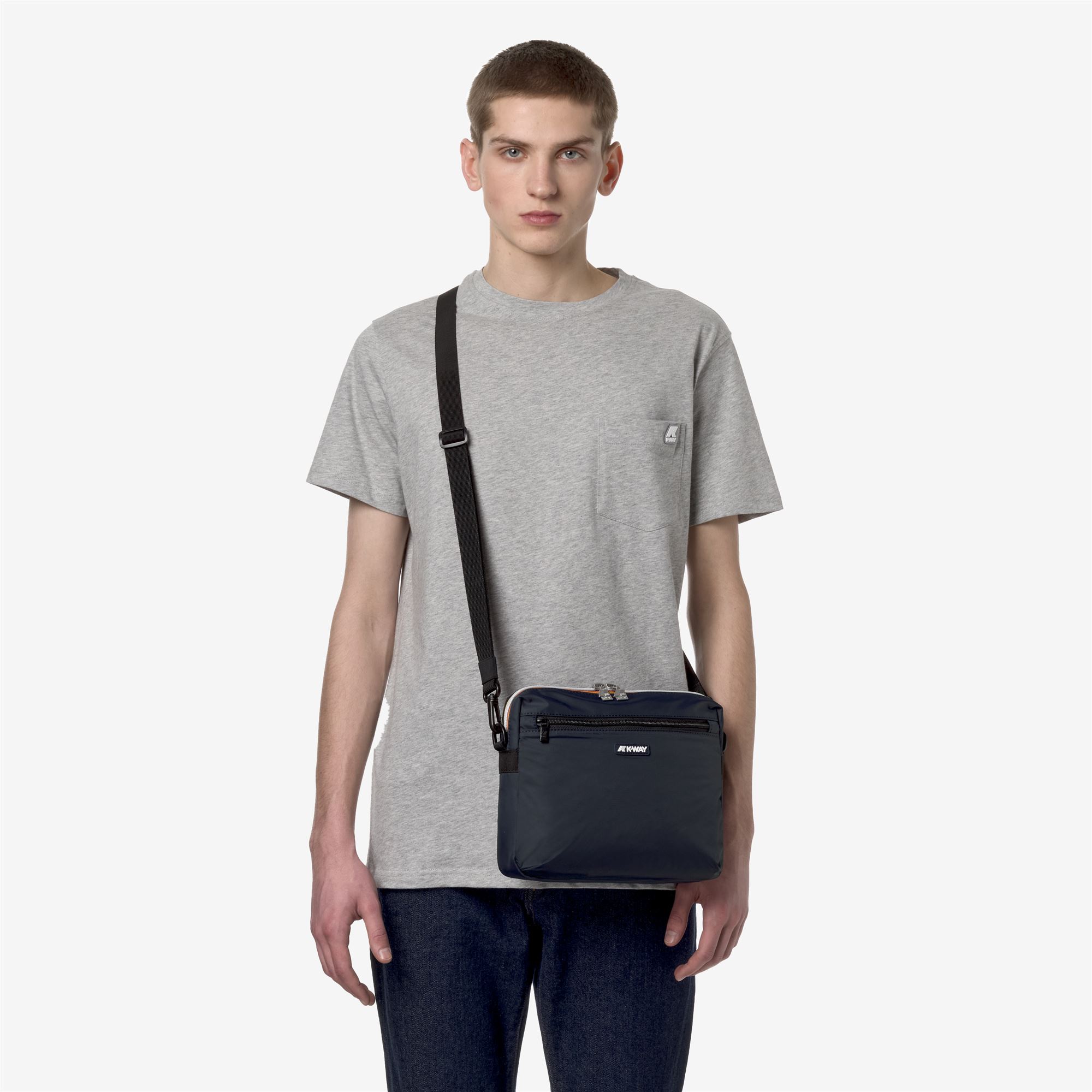 Borsa A Tracolla K-Way Moire Pouch Bag Donna Blu Unica - Immagine 4