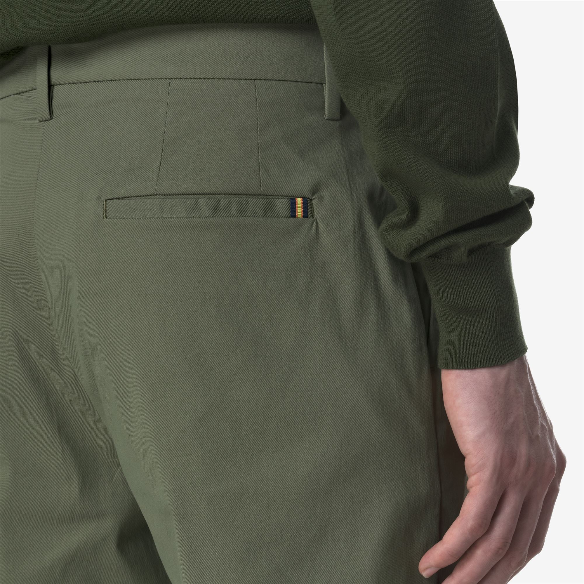 K-Way Uomo Verde Ailton Twill Tech - Chino Pantaloni - Chino Pantaloni