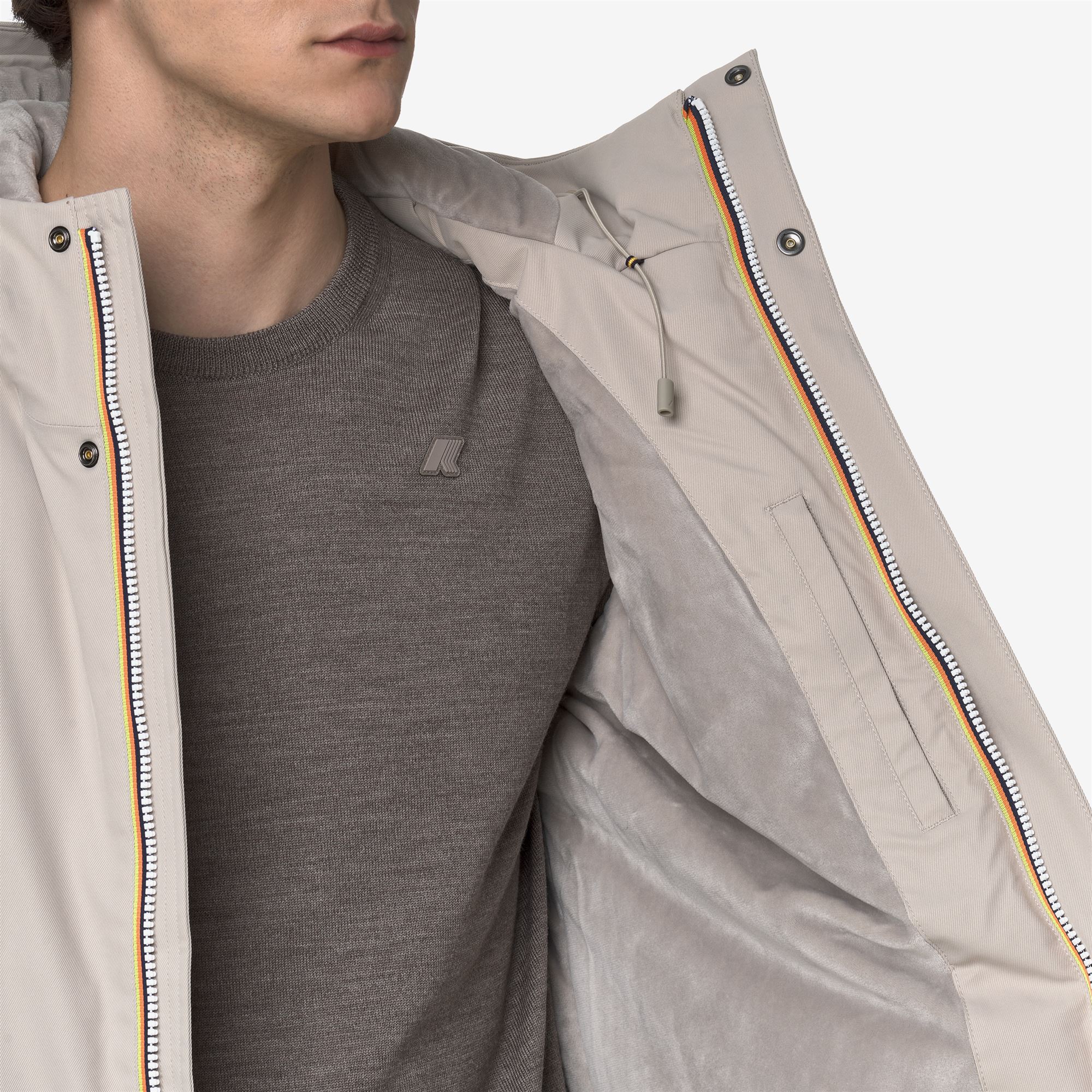K-Way Uomo Grigio Jacko Twill Marmotta - Breve Giacche - Breve Giacche