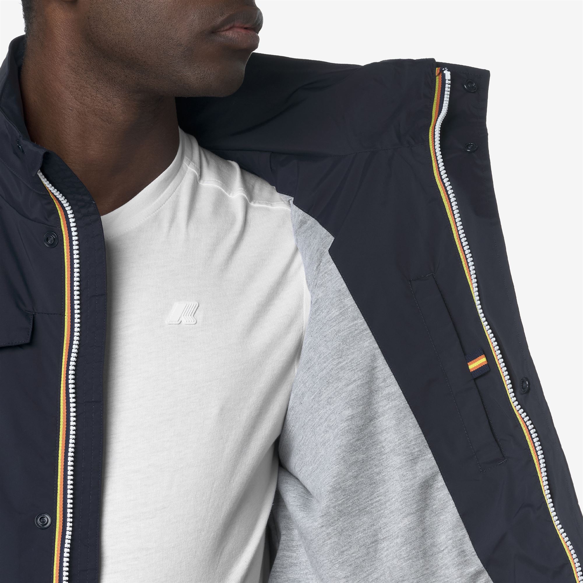 K-Way Uomo Blu Manuel Stretch Nylon Jersey - Medio Giacche - Medio Giacche - S